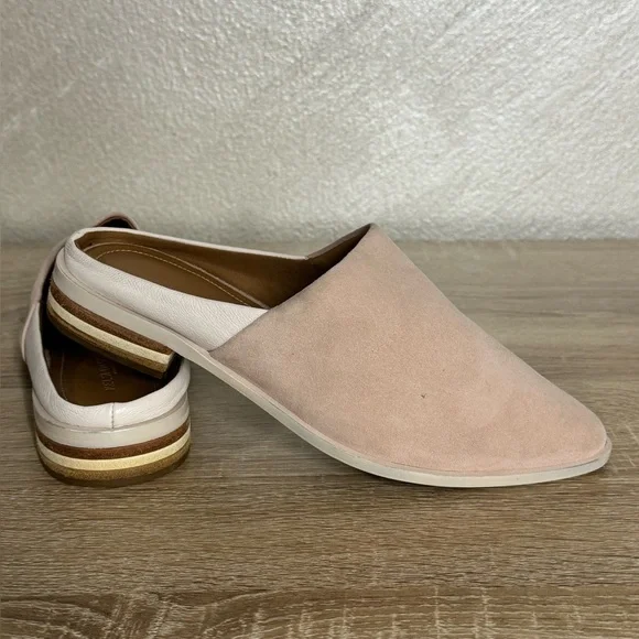 Kelsi Dagger Brooklyn Aiva Women's 10 Beby Pink Leather Off White Pointed Mules - Picture 8 of 8